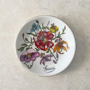 Vintage GUCCI Porcelain Trinket Dish Floral Flora